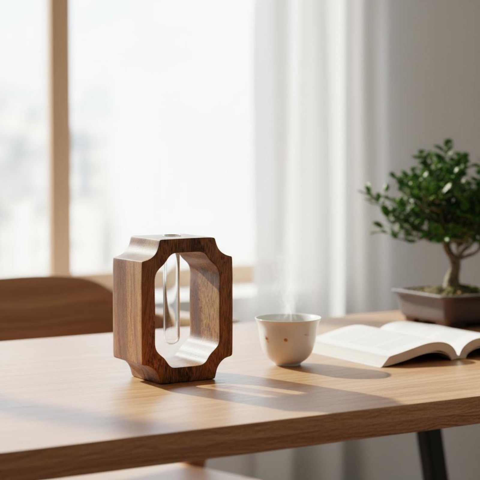 Walnut Wood Vase Easy to Clean - Propagation Station Vase 评论和价格